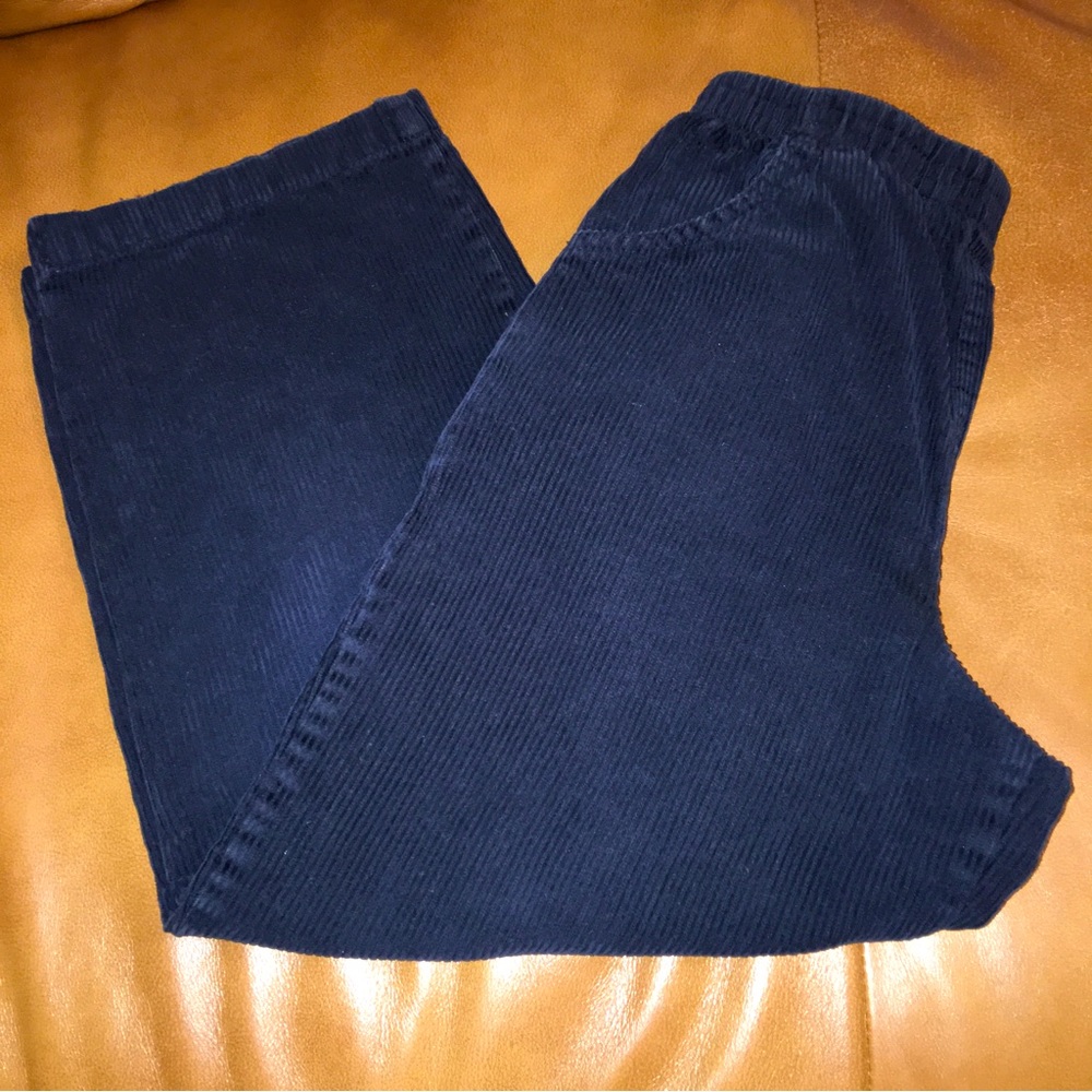 KRU supplies corduroy navy blue pants elastic waist 100% cotton made in Turkey